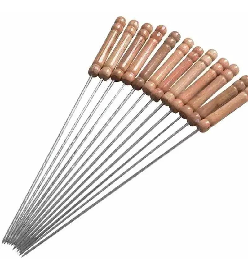 PINCHOS DE MADERA Y HIERRO PARA ASADOS PACK DE 24 UNIDADES - 1