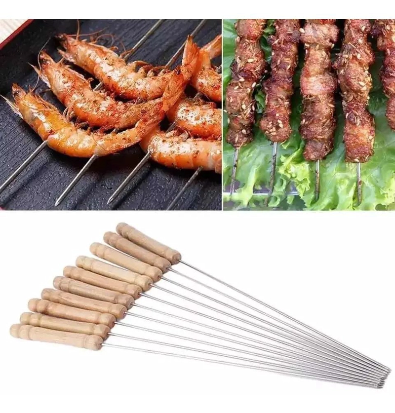 PINCHOS DE MADERA Y HIERRO PARA ASADOS PACK DE 24 UNIDADES - 2