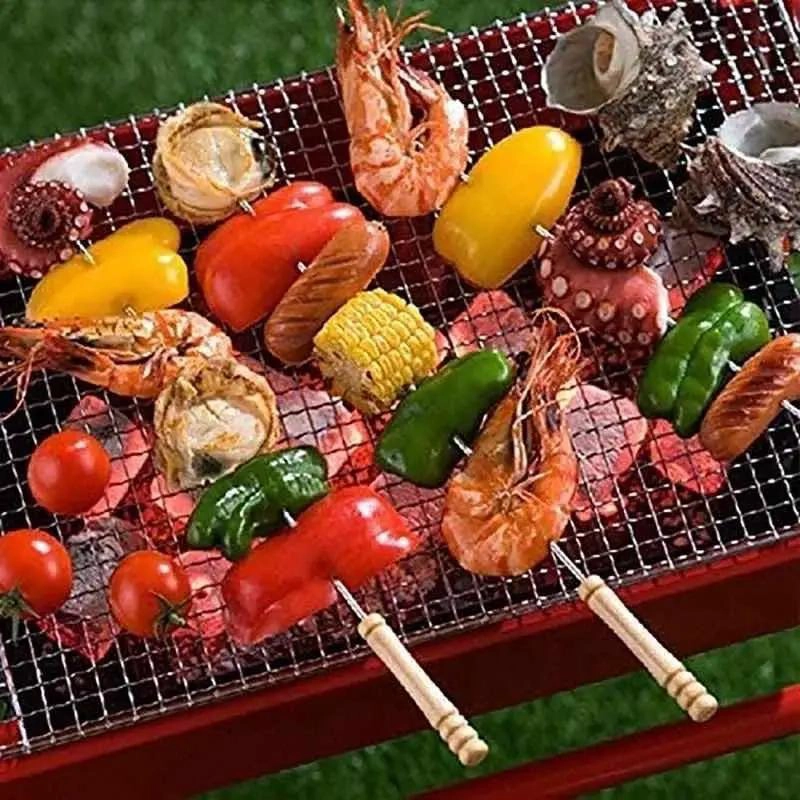PINCHOS DE MADERA Y HIERRO PARA ASADOS PACK DE 24 UNIDADES - 4