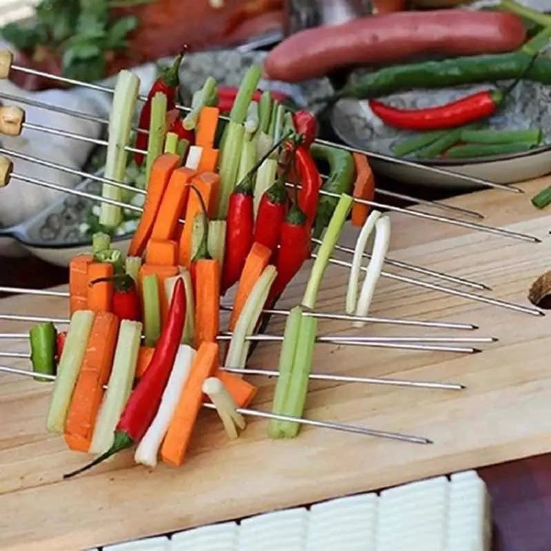 PINCHOS DE MADERA Y HIERRO PARA ASADOS PACK DE 24 UNIDADES - 5