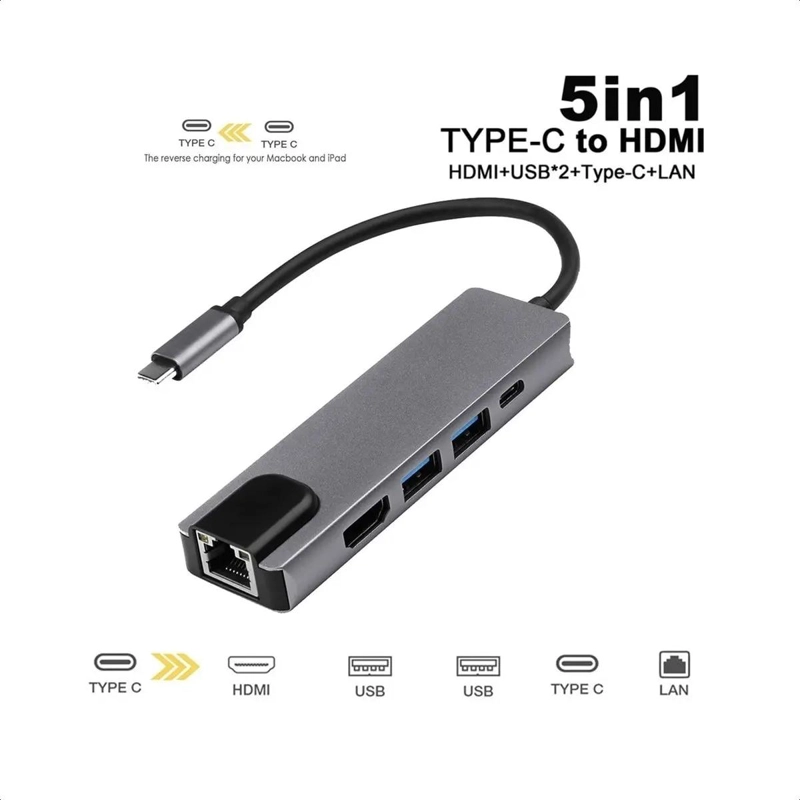 HUB USB TIPO C 5 EN 1 PARA CONEXIONES RAPIDAS - 4