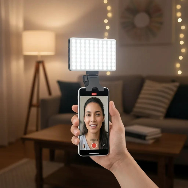 LUZ LED PORTATIL PARA SELFIES Y VIDEOS CON CLIP AJUSTABLE - 2