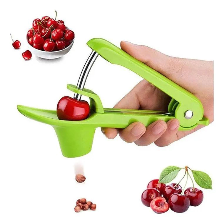 UTENSILIO PARA DESHUESAR ACEITUNAS Y FRUTAS COLOR VERDE - 1