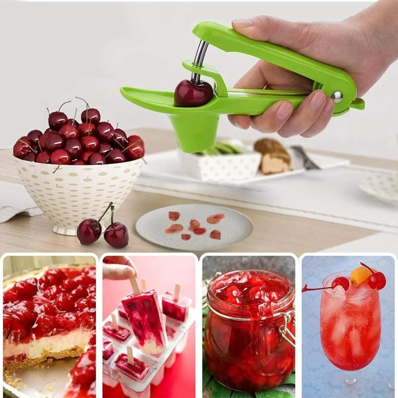 UTENSILIO PARA DESHUESAR ACEITUNAS Y FRUTAS COLOR VERDE - 10