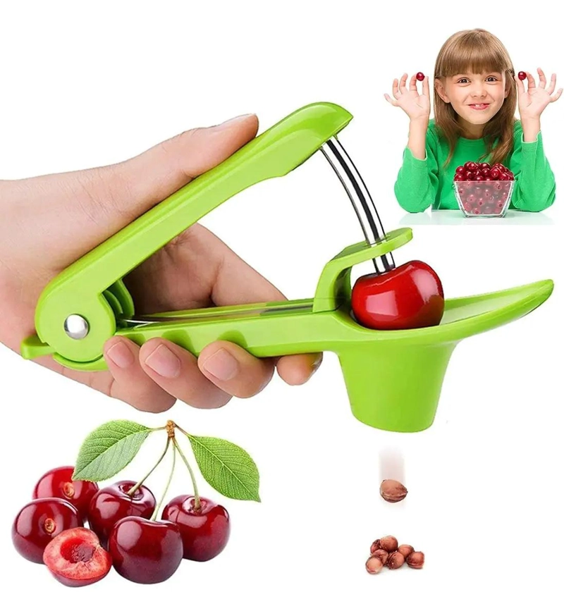 UTENSILIO PARA DESHUESAR ACEITUNAS Y FRUTAS COLOR VERDE - 8