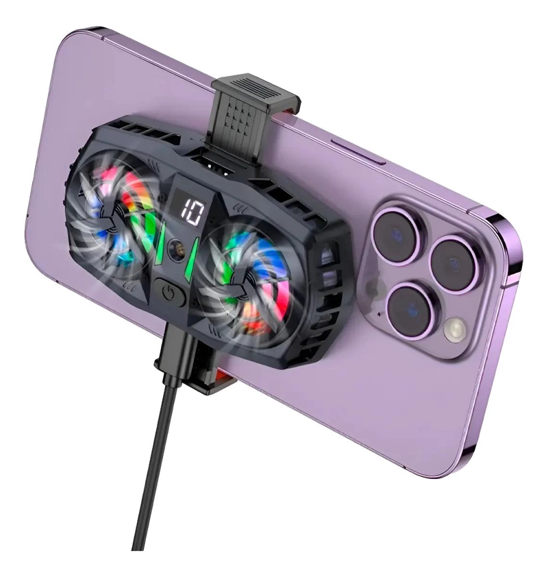 SOPORTE ENFRIADOR DOBLE PARA SMARTPHONE CON VENTILADOR SILENCIOSO - 1