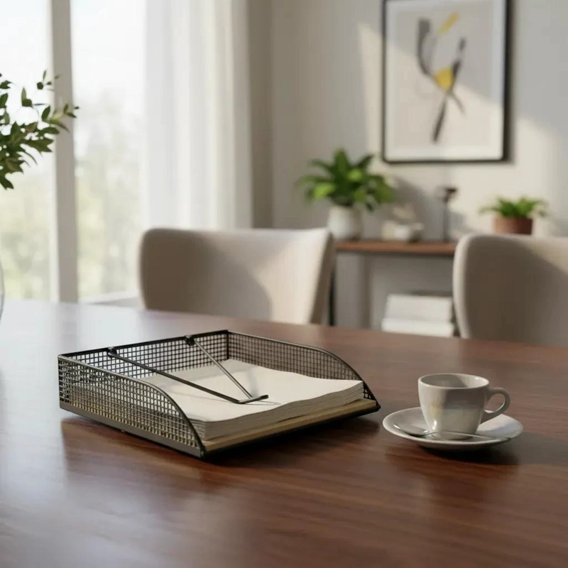 PORTA SERVILLETAS MINIMALISTA PARA MESA EN METAL O ACRILICO - 2