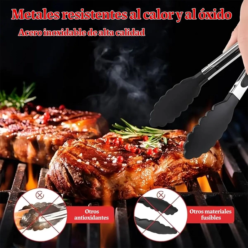 SET DE 2 PINZAS DE COCINA DE ACERO INOXIDABLE 9 Y 12 PULGADAS - 2