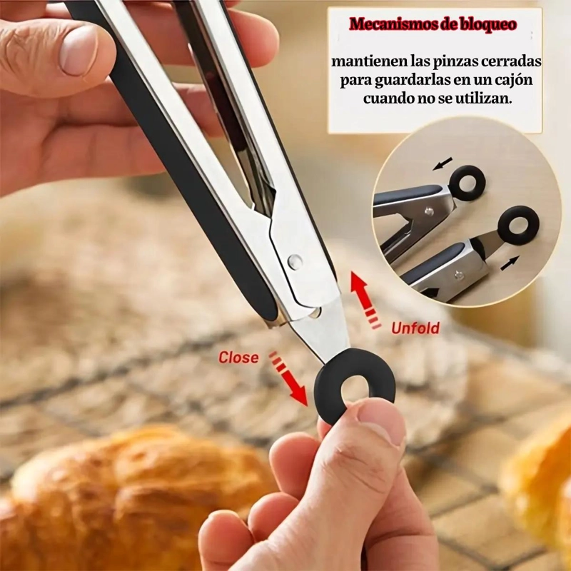 SET DE 2 PINZAS DE COCINA DE ACERO INOXIDABLE 9 Y 12 PULGADAS - 5