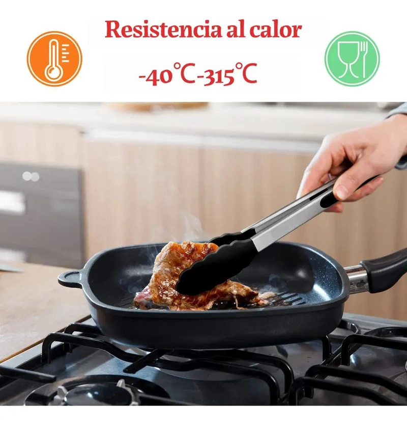 SET DE 2 PINZAS DE COCINA DE ACERO INOXIDABLE 9 Y 12 PULGADAS - 6