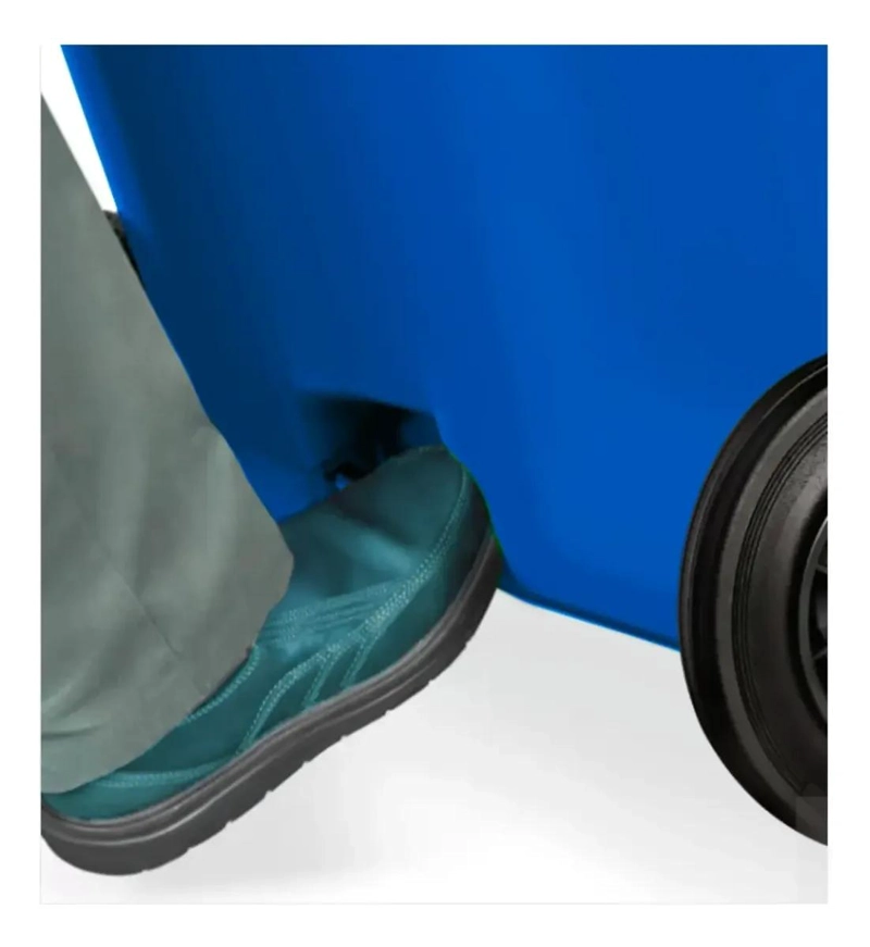 BASURERO DE 120 LITROS CON TAPA DE ALTA DENSIDAD COLOR AZUL - 4