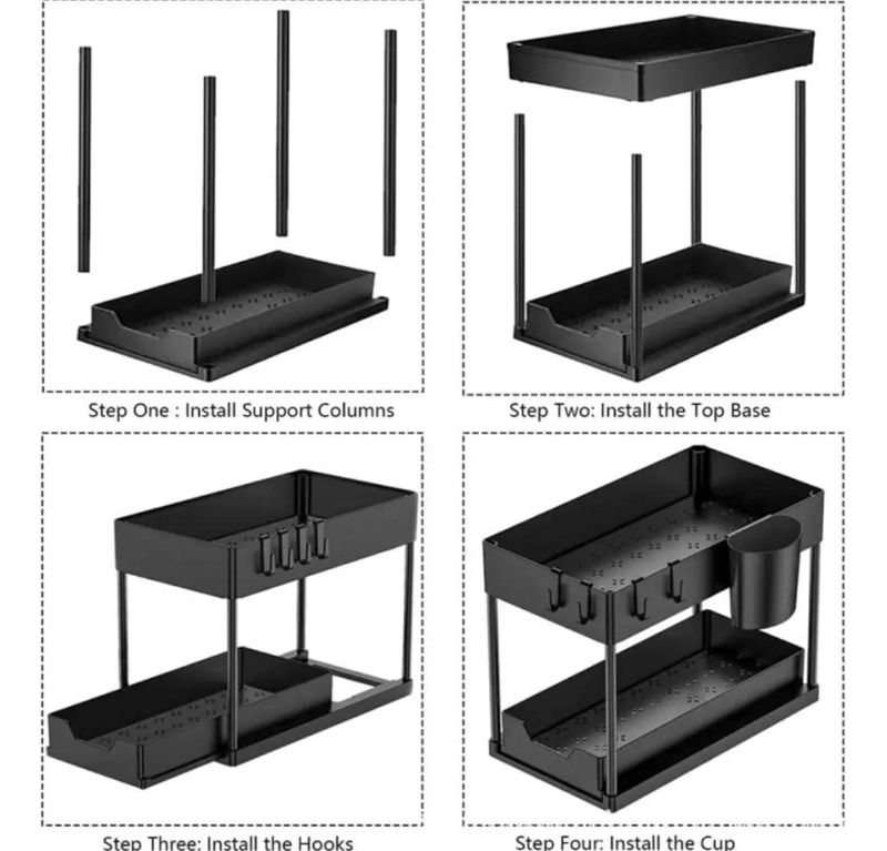 ESTANTE MULTIFUNCIONAL PARA COCINA Y BAÑO CON CAJON EXTRAIBLE - 4