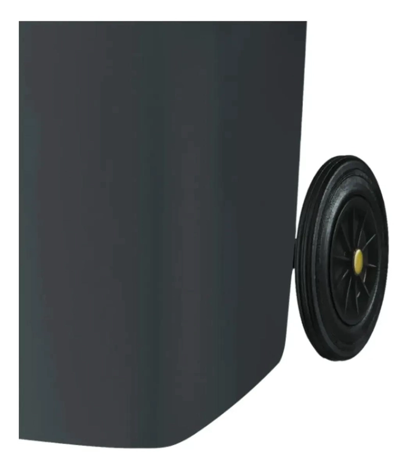 BASURERO DE 120 LITROS CON TAPA DE ALTA DENSIDAD COLOR GRIS - 5