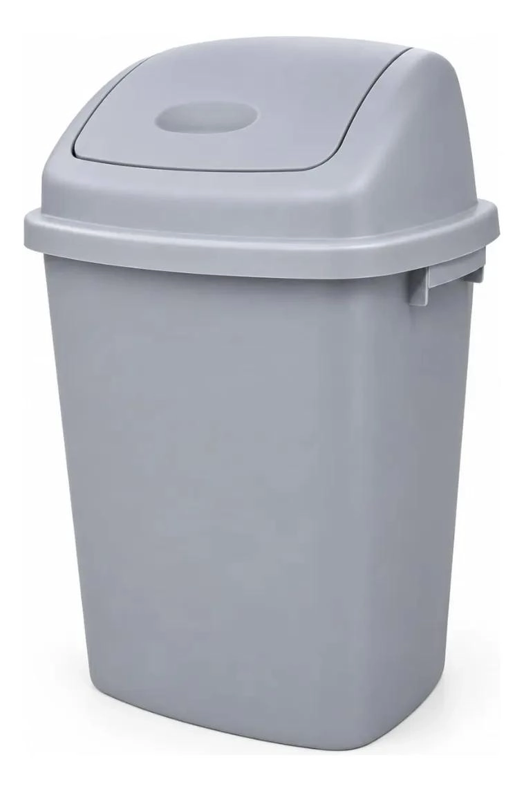 BASURERO PLASTICO CON TAPA VAIVE N PARA COCINA Y OFICINA - 1