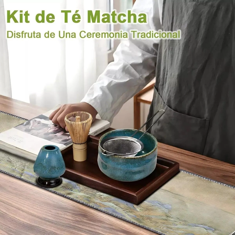 JUEGO DE TE  MATCHA JAPONE S CON BATIDOR Y TAZON CEREMONIAL - 2