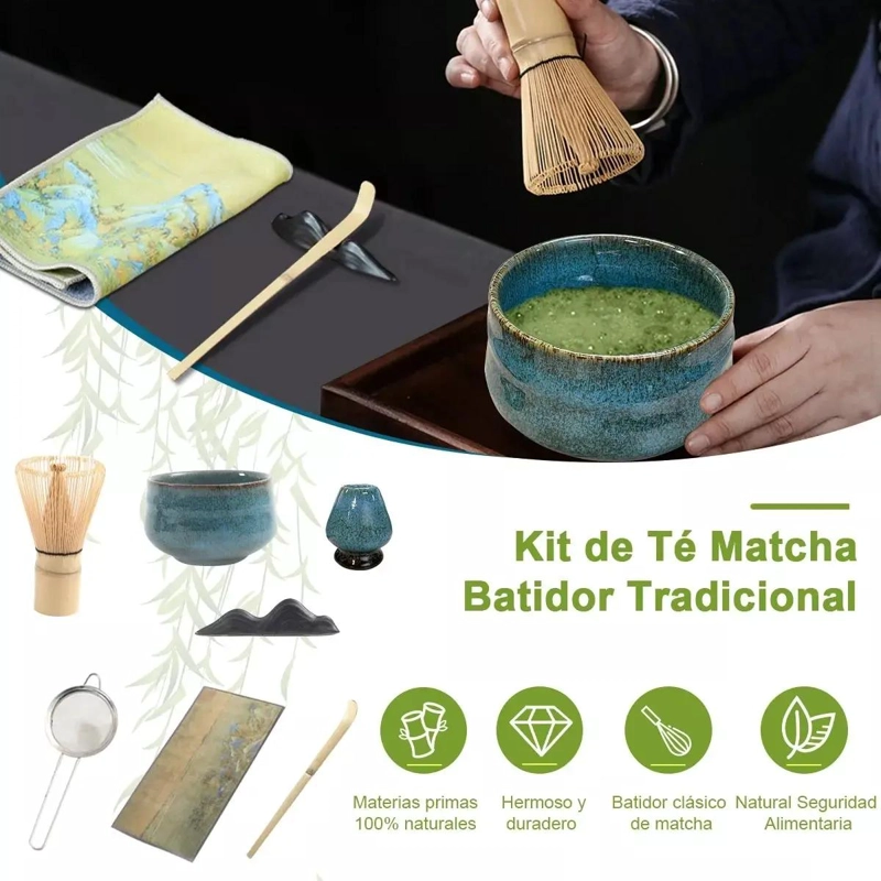 JUEGO DE TE  MATCHA JAPONE S CON BATIDOR Y TAZON CEREMONIAL - 4