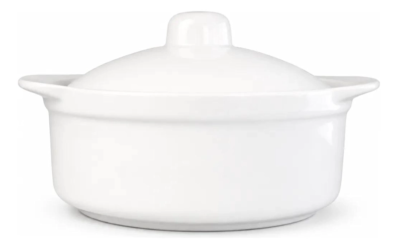 OLLA FUENTE CERAMICA CON TAPA PARA HORNEAR Y SERVIR 1 LITRO - 1