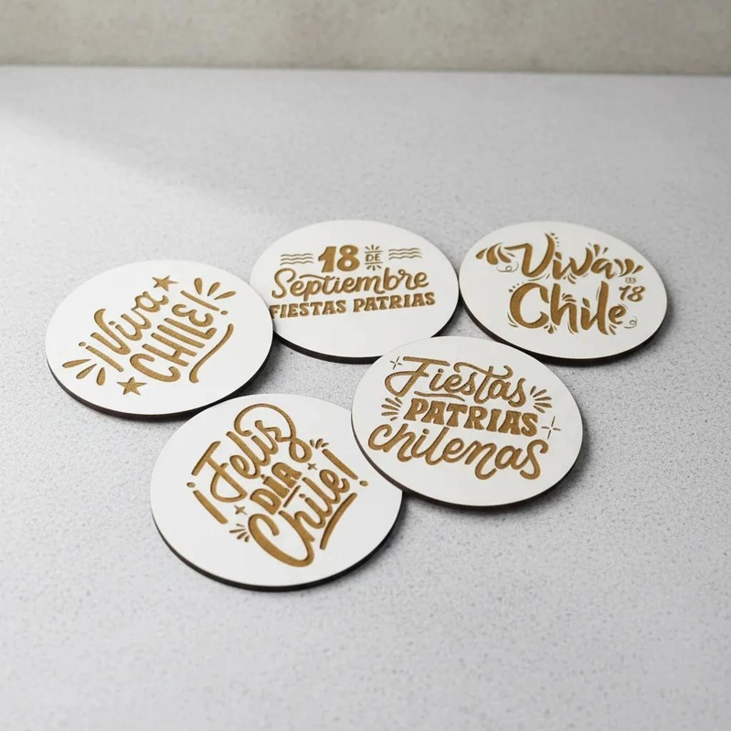 SET DE 5 POSAVASOS DECORATIVOS PARA FIESTAS PATRIAS - 1