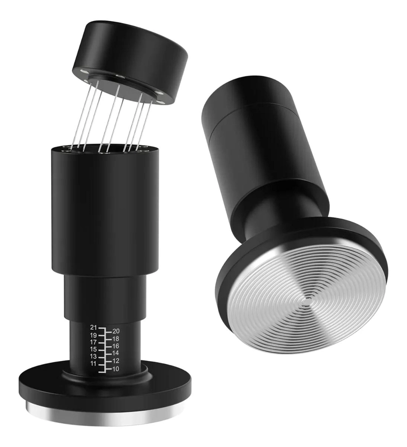 TAMPER Y WDT 2 EN 1 PARA CAFE  CON BASE ONDULADA - 1