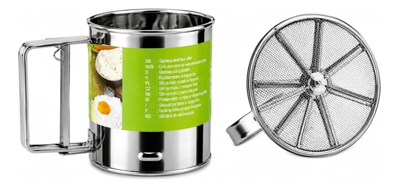 TAMIZADOR DE ACERO INOXIDABLE CON MALLA FINA PARA COCINA - 1