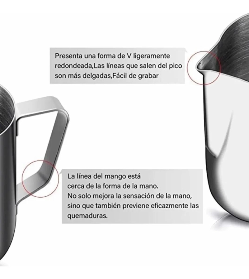 JARRA PARA ESPUMA DE LECHE DE ACERO INOXIDABLE CON CAPACIDAD DE 550 ML - 3