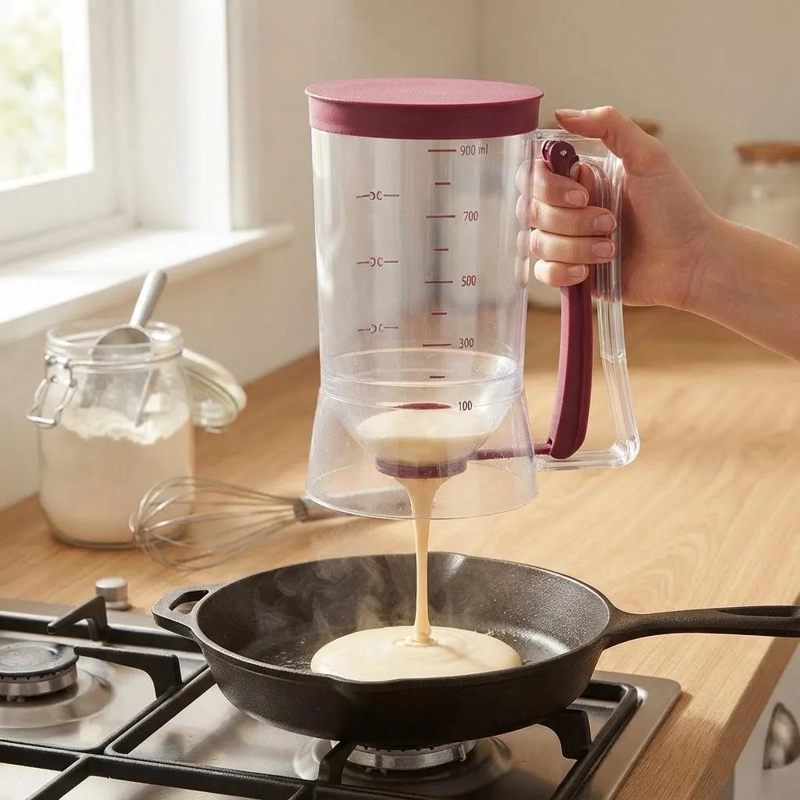 DISPENSADOR MANUAL DE MASA TRANSPARENTE 900ML PARA REPOSTERIA - 2