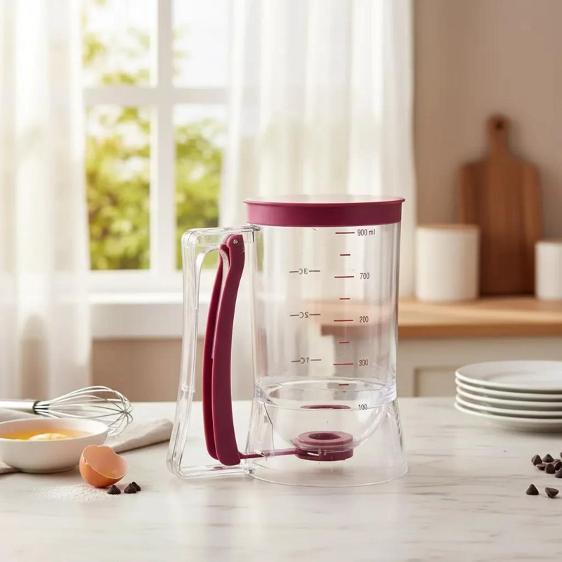 DISPENSADOR MANUAL DE MASA TRANSPARENTE 900ML PARA REPOSTERIA - 3