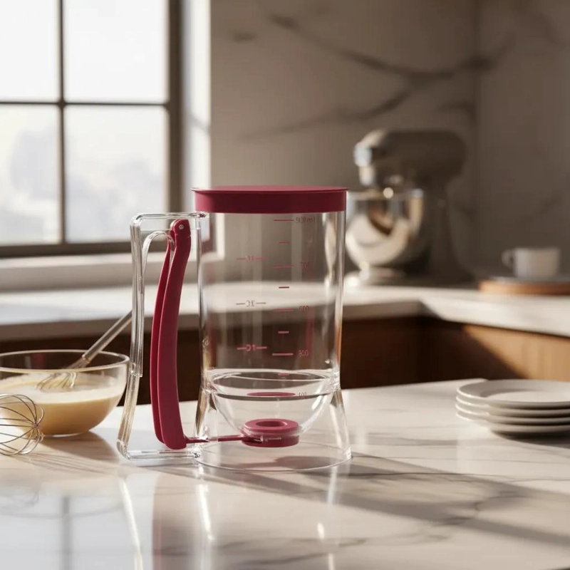 DISPENSADOR MANUAL DE MASA TRANSPARENTE 900ML PARA REPOSTERIA - 4