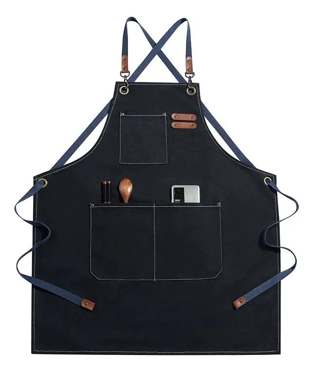 DELANTAL DE CHEF UNISEX CON BOLSILLOS GRANDES Y AJUSTABLES - 10
