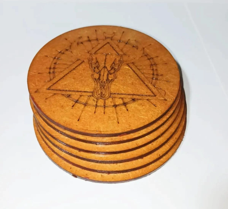 SET DE 6 POSAVASOS TRIANGULO EN COLOR CAOBA - 2