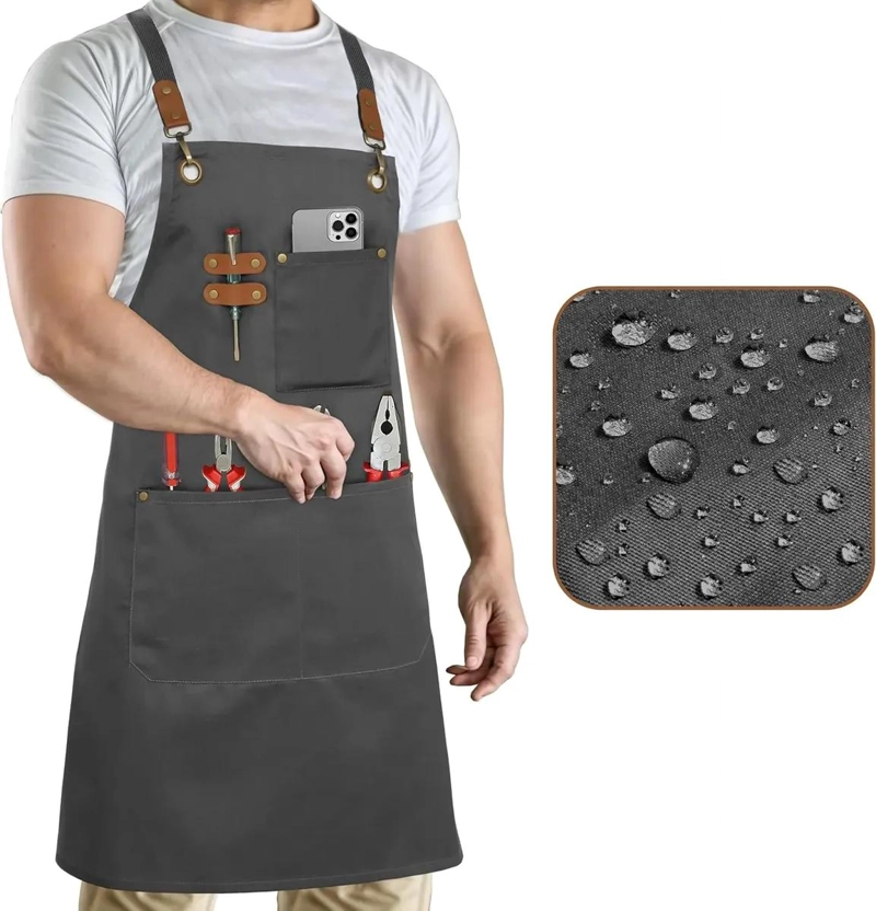 DELANTAL DE COCINA UNISEX CON BOLSILLOS Y AJUSTE COMODO - 1