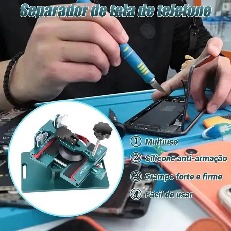SEPARADOR UNIVERSAL PARA PANTALLAS DE CELULARES CON SOPORTE GIRATORIO - 2