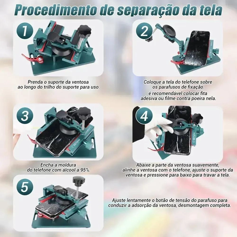 SEPARADOR UNIVERSAL PARA PANTALLAS DE CELULARES CON SOPORTE GIRATORIO - 6