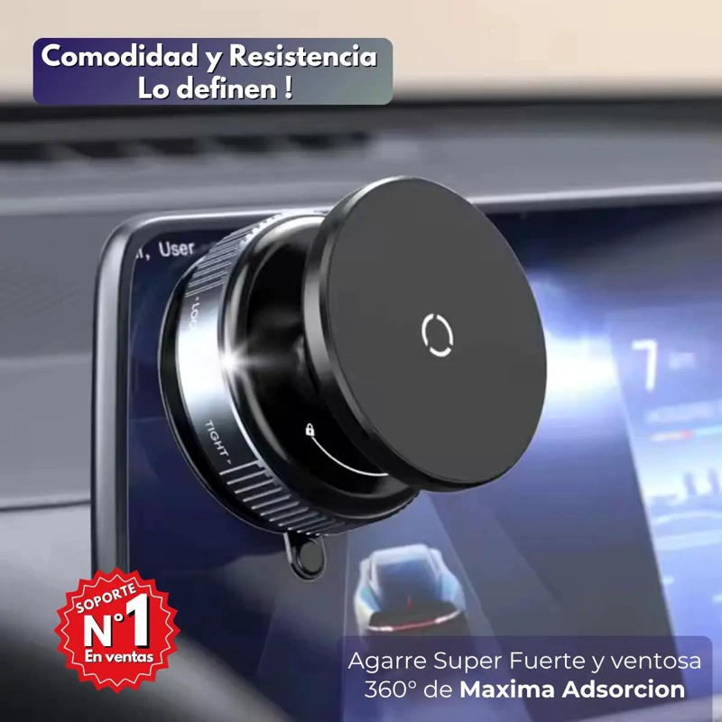 SOPORTE MAGNE TICO PARA CELULAR CON VENTOSA 360° Y DISEÑO PREMIUM - 2