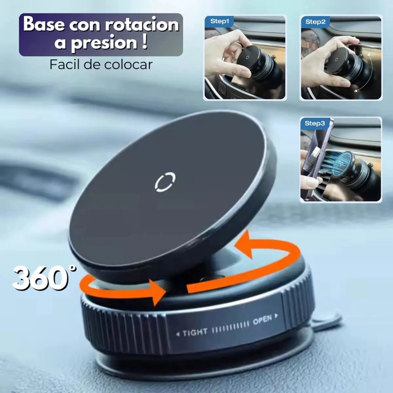 SOPORTE MAGNE TICO PARA CELULAR CON VENTOSA 360° Y DISEÑO PREMIUM - 3