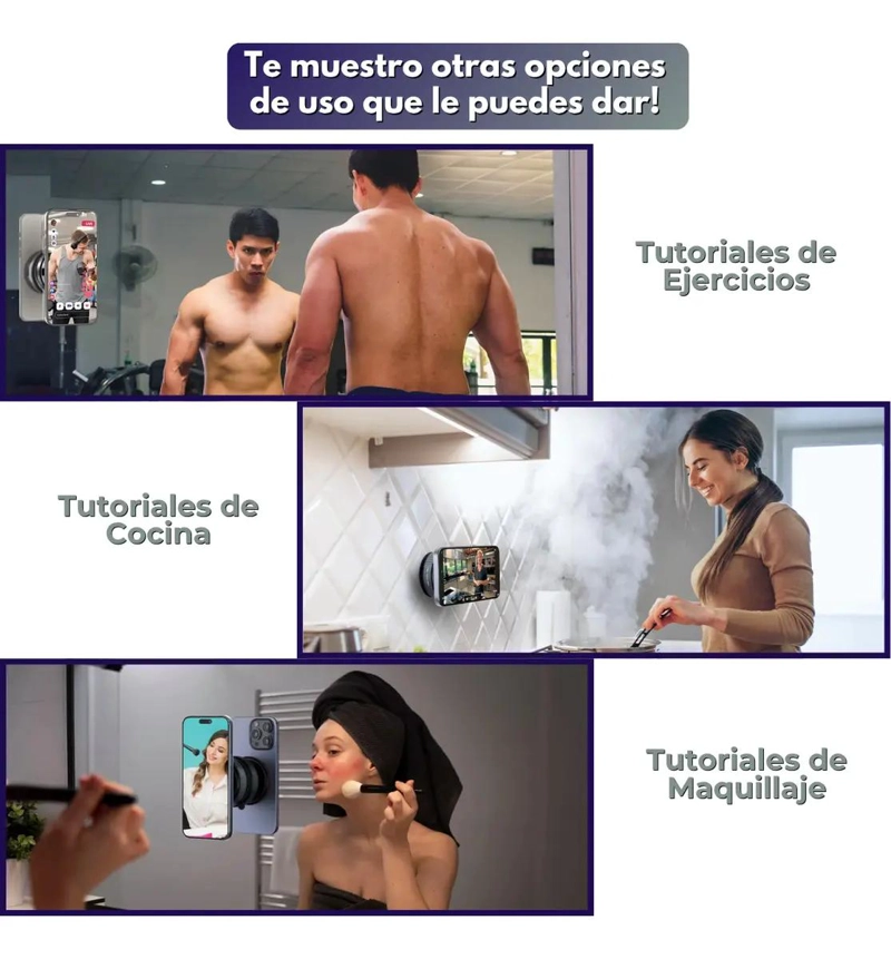 SOPORTE MAGNE TICO PARA CELULAR CON VENTOSA 360° Y DISEÑO PREMIUM - 4