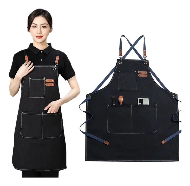 DELANTAL DE COCINA AJUSTABLE CON BOLSILLOS PARA HOMBRE Y MUJER - 1