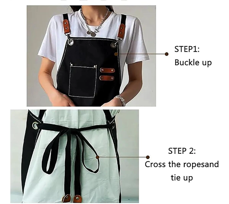 DELANTAL DE COCINA AJUSTABLE CON BOLSILLOS PARA HOMBRE Y MUJER - 3