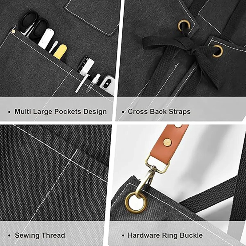 DELANTAL DE COCINA AJUSTABLE CON BOLSILLOS PARA HOMBRE Y MUJER - 5