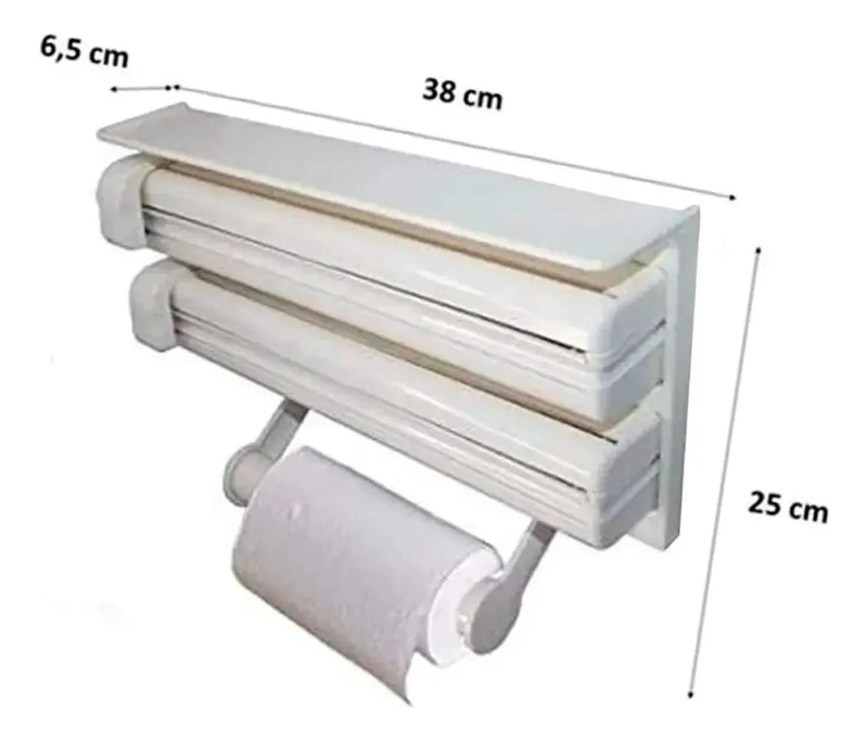 PORTA NOVA FILM PAPEL ALUMINIO 3 EN 1 PARA ORGANIZACION DEL HOGAR - 3