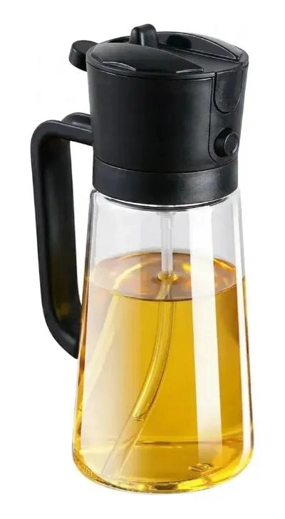 SET DE 2 BOTELLAS DE VIDRIO CON PULVERIZADOR PARA COCINA 470ML - 4