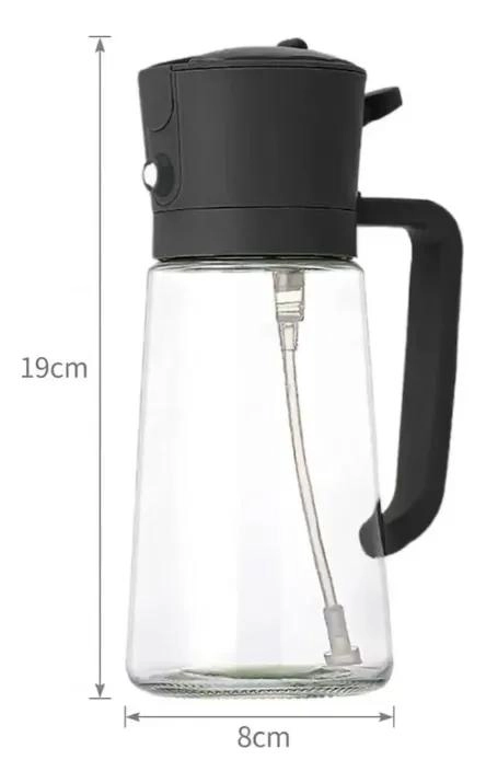 SET DE 2 BOTELLAS DE VIDRIO CON PULVERIZADOR PARA COCINA 470ML - 5