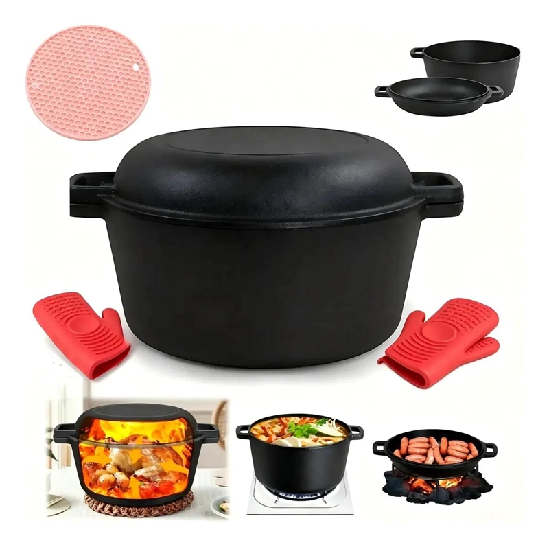 CAZUELA HOLANDESA DE HIERRO FUNDIDO MULTIFUNCIONAL 26CM - 1