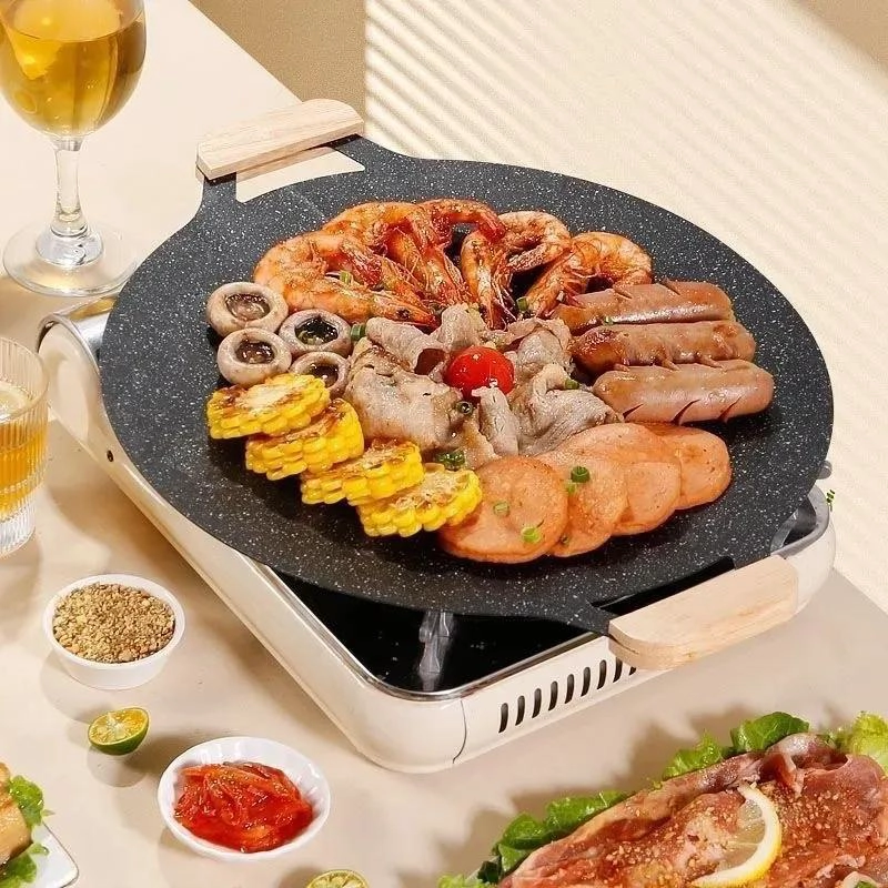 PLANCHA ANTIADHERENTE DE HIERRO FUNDIDO 34 CM PARA COCINAR - 1