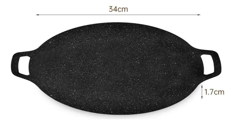 PLANCHA ANTIADHERENTE DE HIERRO FUNDIDO 34 CM PARA COCINAR - 4