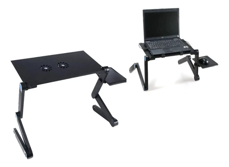 MESA PLEGABLE PARA NOTEBOOK CON VENTILADORES USB Y AJUSTE DE ALTURA - 4
