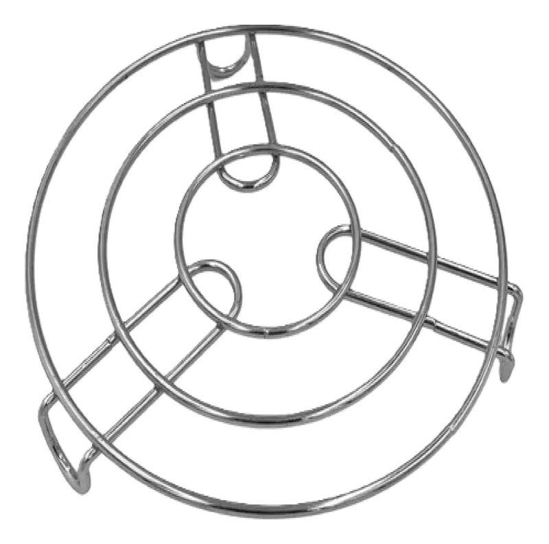 SET DE 2 SALVAMANTELES REDONDOS DE ACERO CROMADO 15,5 CM - 1