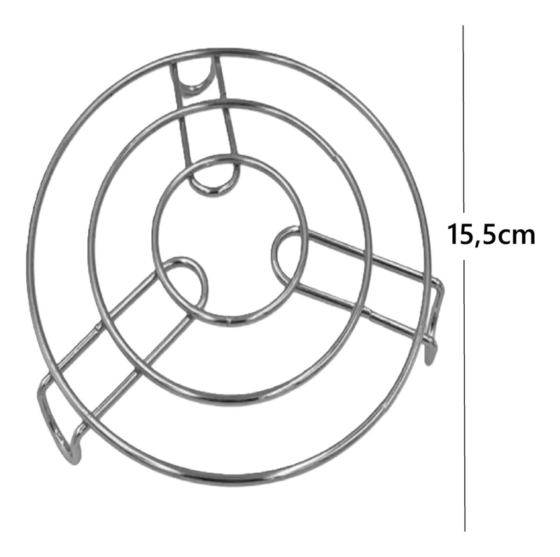SET DE 2 SALVAMANTELES REDONDOS DE ACERO CROMADO 15,5 CM - 4
