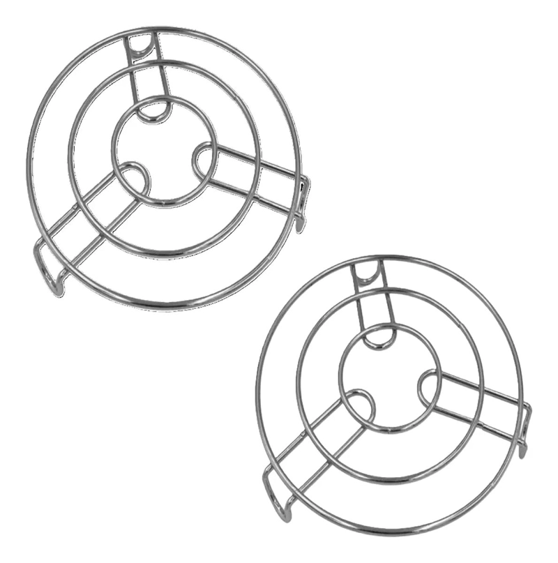 SET DE 2 SALVAMANTELES REDONDOS DE ACERO CROMADO 15,5 CM - 5