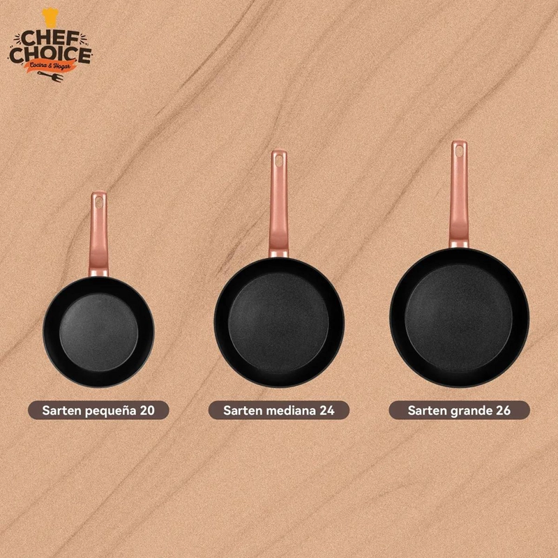 JUEGO DE SARTENES ANTIADHERENTES DE ALUMINIO 3 PIEZAS - 3